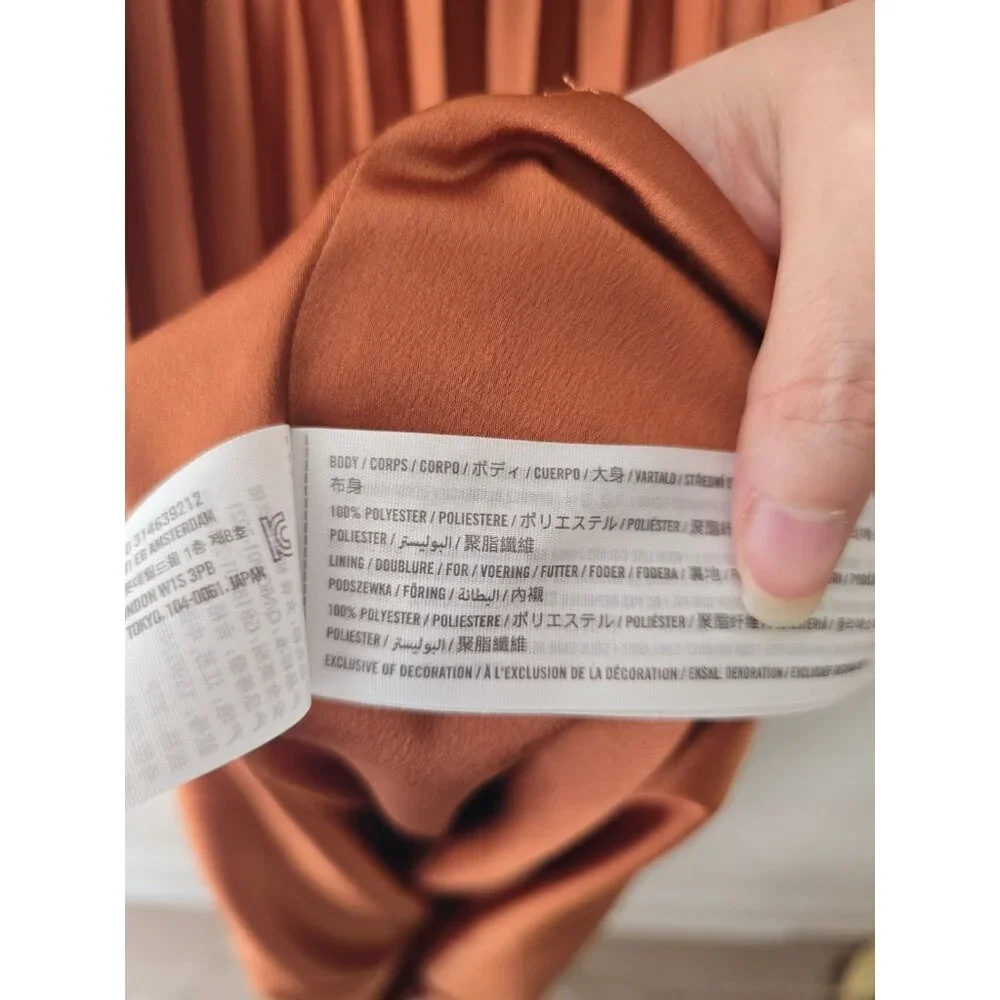 Abercrombie Fitch Giselle Pleated One Shoulder Maxi Copper Terracotta Dress XSP